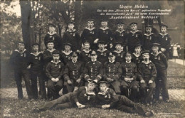 Photo PC 1914 Captain Lieutenant Weddigen & His Crew Of The Submarine U9 WW-I - Oorlog 1914-18