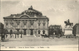 11112806 Geneve_GE Statue General Dufour Theater Kutsche  - Autres & Non Classés