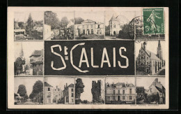 CPA St-Calais, Le Tribunal, Avenue De La Gare, L`Hotel De Ville  - Saint Calais
