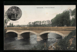 CPA Connerré, Pont Sur L`Huisne, Costume Sarthois  - Autres & Non Classés