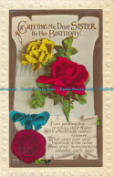 R007703 Greeting My Dear Sister On Her Birthday. Roses. 1943 - Monde
