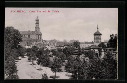 AK Augsburg, Blick Auf Rotes Tor Und St. Ulrich  - Augsburg