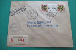 LIBERATION Lettre Recommandée En Expres  Taxe Perçue  GUERANDE 19 03 1945 - Bevrijding