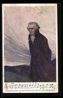 AK Komponist Joseph Haydn, Noten- Und Textzeile Die Schöpfung  - Artiesten