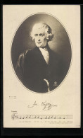 AK Portrait Des Komponisten Jos. Haydn, Text- Und Notenzeile  - Artistes