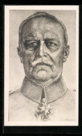 Künstler-AK Erich Ludendorff Mit Ernstem Blick  - Personnages Historiques