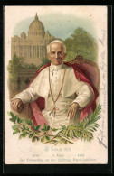 Lithographie Papst Leo XIII., 25 Jähriges Jubiläum 1903  - Papi