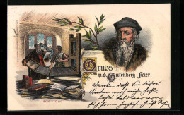 Lithographie Mainz, Gutenberg, Buchdruck  - Autres & Non Classés