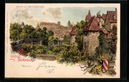 Künstler-AK Erwin Spindler: Nürnberg, Burg Vom Spittlerthor, Wappen  - Autres & Non Classés