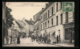 CPA Mortagne, La Rue Sainte-Croix, L`Hotel Du Grand Cerf  - Autres & Non Classés