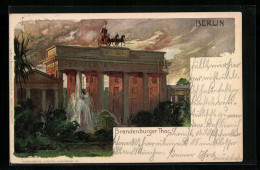 Künstler-AK Heinrich Kley: Berlin, Das Brandenburger Thor Im Abendrot  - Kley