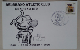 Argentine - Carte Sur Le Thème Des Clubs Sportifs Avec Timbre Thème Champignons (1996) - Champignons