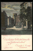 AK Heidelberg, Der Schlosshof Bei Mondschein  - Other & Unclassified
