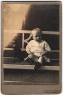 Fotografie Atelier Victoria, Herne I. W., Bahnhofstr. 78, Kleines Kind Im Weissen Kleid Mit Spielzeughund  - Anonymous Persons