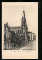 CPA Nancy, Eglise St-Vincent-St-Fiacre, Rue De Metz  - Nancy