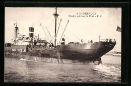 AK Dunkerque, Navire Quittant Le Port, Passagierschiff Waukegan  - Passagiersschepen