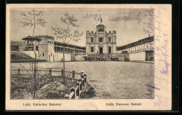AK Litzmannstadt-Lodz, Am Kalischen Bahnhof  - Pologne