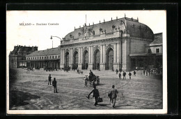 Cartolina Milano, Stazione Centrale, Bahnhof, Pferdekutsche  - Milano