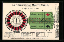 AK La Roulette De Monte-Carlo, Regle Du Jeu  - Altri & Non Classificati