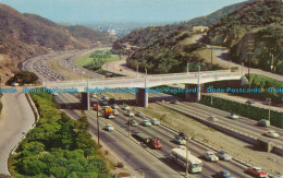 R009458 Cahuenga Pass. Hollywood Freeway. California. Curteichcolor - World