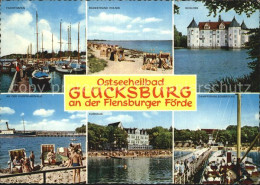 72556541 Gluecksburg Ostseebad Yachthafen Badestrand Schloss Kurpromenade Glueck - Sonstige & Ohne Zuordnung
