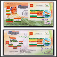 India 2022 Journey Of Indian Flag & Pingali Venkaiah, 2V Commercially Used,Independence Day (**) Inde Indien - Brieven En Documenten