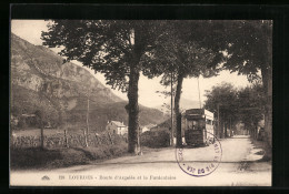 AK Lourdes, Route D`Argelès Et Le Funiculaire, Strassenbahn  - Tramways