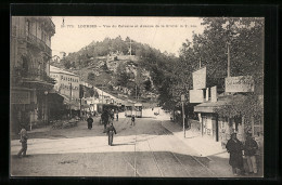 AK Lourdes, Vue Du Calvaire Et Avenue De La Grotte, Strassenbahn  - Tramways