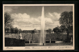 AK Potsdam, Schloss Sanssouci Mit Den Terrassen Und Grosser Fontaine  - Sonstige & Ohne Zuordnung