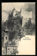 AK Salzburg, Festung Hohensalzburg Aus Untersicht  - Autres & Non Classés