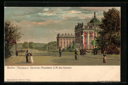 Lithographie Potsdam, Neues Palais Mit Eingangstor  - Other & Unclassified