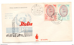 Italia 1956 O.N.U. Su Busta FDC Venetia Non Viaggiata - FDC
