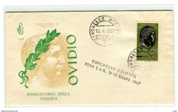 Italia 1957 Ovidio Su Busta Venetia Non Viaggiata - FDC