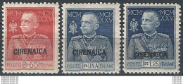 1925-26 Cirenaica Giubileo Perforated 11 3v. MNH Sassone N. 23/25 - Other & Unclassified