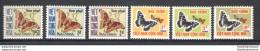 1968 Vietnam Del Nord, Tasse - Farfalle - Yvert N. 15-20 - 6 Valori - MNH** - Vlinders