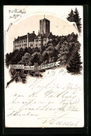 Vorläufer-Lithographie Eisenach, 1894, Wartburg Von Osten  - Autres & Non Classés