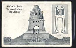 AK Leipzig, Völkerschlachtdenkmal Mit Lageplan  - Monumenti
