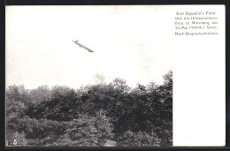 AK Graf Zeppelin`s Fahrt über Die Hohenzollern-Burg Zu Nürnberg A. 30. Mai 1909  - Luchtschepen