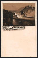 Lithographie Rheinfall, Ortsansicht Aus Der Vogelschau  - Autres & Non Classés