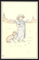 Künstler-AK Brüder Kohn (B.K.W.I) Nr. 982-2: Kleines Mädchen Mit Stielbrille Und Hund  - Andere & Zonder Classificatie