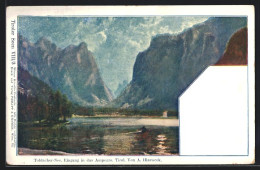 Künstler-AK Philipp + Kramer Nr. VIII /3: Toblacher-See, Eingang In Das Ampezzo, Tirol  - Autres & Non Classés