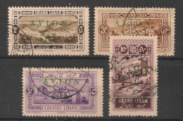 GRAND LIBAN - 1925 - Poste Aérienne PA N°YT. 9 à 12 - Série Complète - Oblitéré / Used - Oblitérés