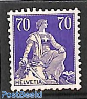 Switzerland 1921 70c, Grilled Gum, Stamp Out Of Set, Unused (hinged) - Neufs