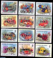 Cook Islands 1995 On Service 12v, Mint NH, Nature - Shells & Crustaceans - Mundo Aquatico