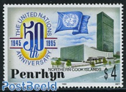 Penrhyn 1995 50 Years UNO 1v, Mint NH, History - United Nations - Penrhyn