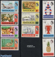 Bahamas 1976 Definitives 10v (new WM, See Also 1971 Issue), Mint NH, Nature - Transport - Fish - Fruit - Turtles - Air.. - Fische