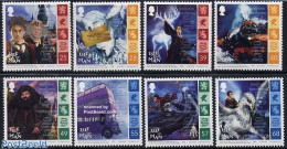 Isle Of Man 2004 Harry Potter 8v, Mint NH, Nature - Transport - Birds - Birds Of Prey - Deer - Owls - Automobiles - Ra.. - Auto's