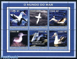 Mozambique 2002 World Of The Sea 6v M/s, Mint NH, Nature - Birds - Mozambique