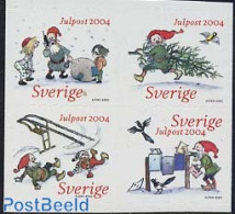 Sweden 2004 Christmas 4v S-a, Mint NH, Nature - Religion - Birds - Christmas - Unused Stamps