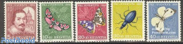 Switzerland 1956 Pro Juventute 5v, Mint NH, Nature - Religion - Butterflies - Insects - Churches, Temples, Mosques, Sy.. - Nuevos